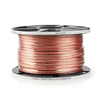 CABR2500TR1000 Speaker-kabel | 2 x 2.50 mm² | koper | 100.0 m | rond | pvc | transparant | rol Verpakking foto