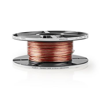 CABR2500TR250 Speaker-kabel | 2x 2.50 mm² | koper | 25.0 m | rond | pvc | transparant | rol Verpakking foto