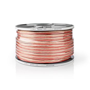 CABR4000TR1000 Speaker-kabel | 2 x 4.00 mm² | koper | 100.0 m | rond | pvc | transparant | rol  foto