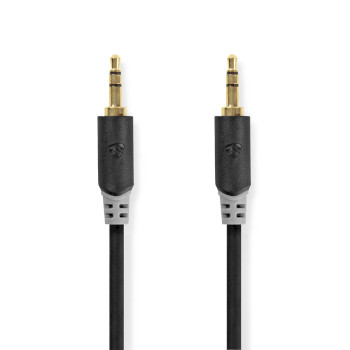 CABW22000AT05 Stereo-audiokabel | 3,5 mm male | 3,5 mm male | verguld | 0.50 m | rond | antraciet | window box