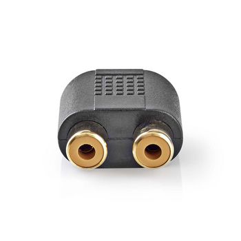 CABW22940AT Stereo-audioadapter | 3,5 mm male | 2x rca female | verguld | recht | abs | antraciet | 1 stuks | do Product foto