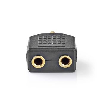 CABW22945AT Stereo-audioadapter | 3,5 mm male | 2x 3,5 mm female | verguld | recht | abs | antraciet | 1 stuks | Product foto