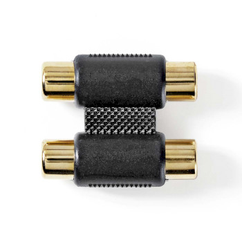 CABW24952AT Stereo-audioadapter | 2x rca female | 2x rca female | verguld | recht | abs | antraciet | 1 stuks | 