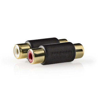 CABW24952AT Stereo-audioadapter | 2x rca female | 2x rca female | verguld | recht | abs | antraciet | 1 stuks |  Product foto