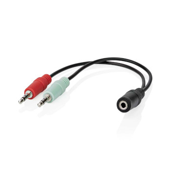 CAGB22160BK02 Stereo-audiokabel | 3,5 mm female | 2x 3,5 mm male | verguld | 0.12 m | rond | doos Product foto