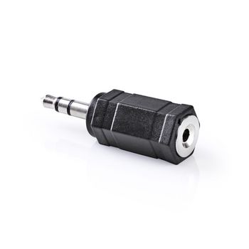 CAGB22930BK Stereo-audioadapter | 3,5 mm male | 2,5 mm female | vernikkeld | recht | metaal | zwart | 1 stuks |  Product foto