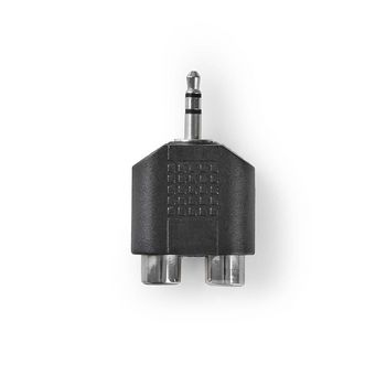 CAGB22940BK Stereo-audioadapter | 3,5 mm male | 2x rca female | vernikkeld | recht | abs | zwart | 1 stuks | doo