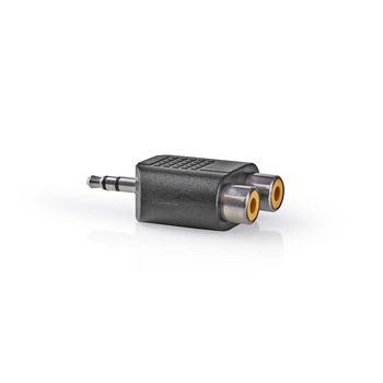 CAGB22940BK Stereo-audioadapter | 3,5 mm male | 2x rca female | vernikkeld | recht | abs | zwart | 1 stuks | doo Product foto