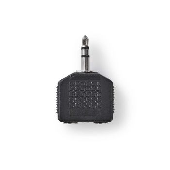 CAGB22945BK Stereo-audioadapter | 3,5 mm male | 2x 3,5 mm female | vernikkeld | recht | abs | zwart | 1 stuks |  Product foto