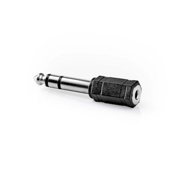 CAGB23930BK Stereo-audioadapter | 6,35 mm male | 3,5 mm female | vernikkeld | recht | abs | zwart | 1 stuks | do Product foto