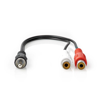 CAGB24010BK02 Subwoofer-kabel | rca male | 2x rca female | vernikkeld | 0.20 m | rond | 5.0 x 2.5 mm | zwart | doo Product foto
