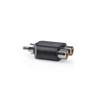 CAGB24940BK Subwoofer-adapter | rca male | 2x rca female | vernikkeld | recht | abs | zwart | 1 stuks | doos Product foto