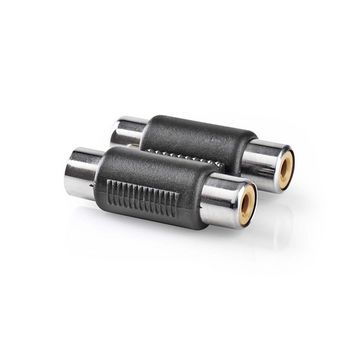 CAGB24952BK Stereo-audioadapter | 2x rca female | 2x rca female | vernikkeld | recht | abs | zwart | 1 stuks | d Product foto