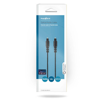 CAGB25000BK10 Optische audiokabel | toslink male | toslink male | 1.00 m | rond | pvc | zwart | doos Verpakking foto