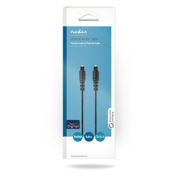 CAGB25000BK50 Optische audiokabel | toslink male | toslink male | 5.00 m | rond | pvc | zwart | doos Verpakking foto