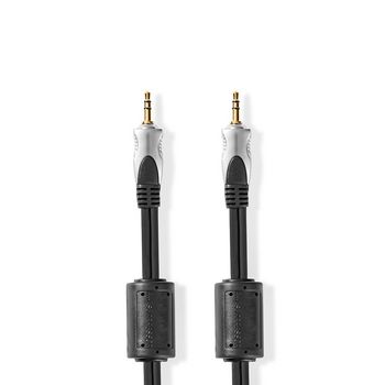 CAGC22000AT50 Stereo-audiokabel | 3,5 mm male | 3,5 mm male | verguld | 5.00 m | rond | antraciet | clamshell
