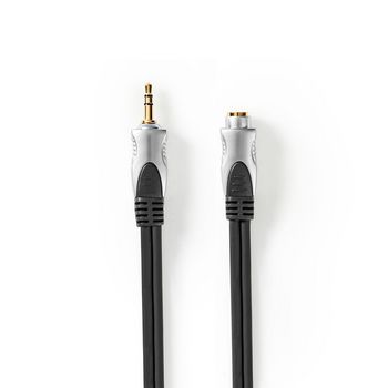 CAGC22050AT50 Stereo-audiokabel | 3,5 mm male | 3,5 mm female | verguld | 5.00 m | rond | antraciet | clamshell