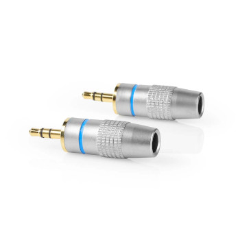 CAGC22900ME 3,5 mm audioconnector | recht | male | verguld | diameter kabelinvoer: 7.0 mm | metaal | zilver | 2  Product foto