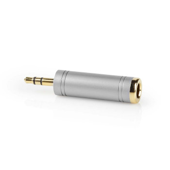 CAGC22935ME Stereo-audioadapter | 3,5 mm male | 6,35 mm female | verguld | recht | metaal | zilver | 1 stuks | d Product foto