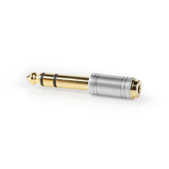CAGC23930ME Stereo-audioadapter | 6,35 mm male | 3,5 mm female | verguld | recht | metaal | zilver | 1 stuks | d Product foto