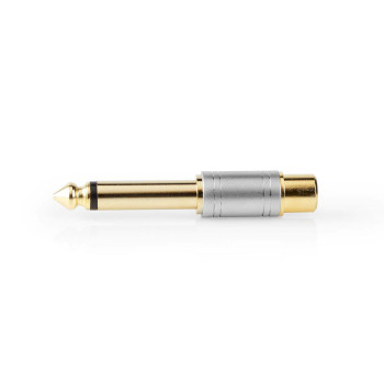 CAGC23935ME Mono-audioadapter | 6,35 mm male | rca female | verguld | recht | metaal | zilver | 1 stuks | doos Product foto