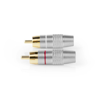 CAGC24903ME Rca-connector | recht | male | verguld | soldeer | diameter kabelinvoer: 7.0 mm | metaal | zilver |  Product foto
