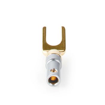 CAGC28900ME Speaker-connector | recht | male | verguld | schroef | diameter kabelinvoer: 7.0 mm | metaal | zilve Product foto
