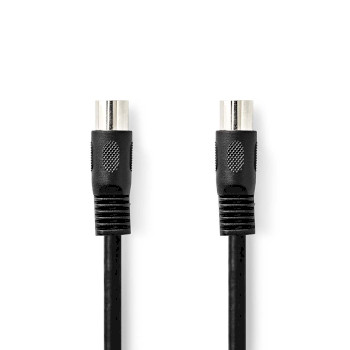 CAGL20000BK10 Din-audiokabel | din 5-pins male | din 5-pins male | vernikkeld | 1.00 m | rond | pvc | zwart | labe