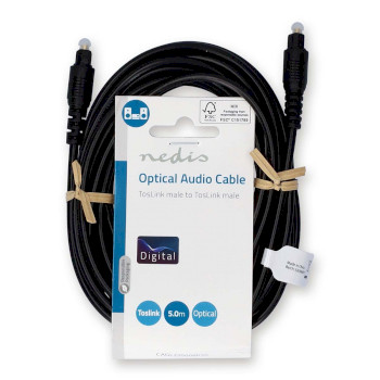 CAGL25000BK50 Optische audiokabel | toslink male | toslink male | 5.00 m | rond | pvc | zwart | label  foto