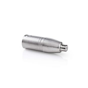 CAGP15930ME Xlr-adapter | xlr 3-pins male | rca female | vernikkeld | recht | metaal | zilver | 10 stuks | envel Product foto