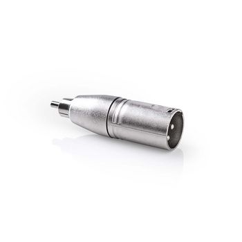 CAGP15931ME Xlr-adapter | xlr 3-pins male | rca male | vernikkeld | recht | metaal | zilver | 10 stuks | polybag Product foto