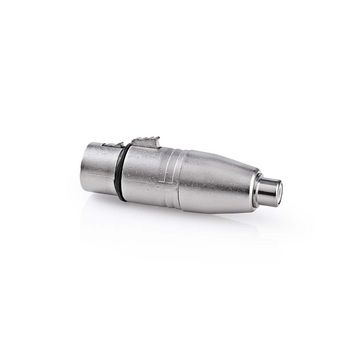 CAGP15933ME Xlr-adapter | xlr 3-pins female | rca female | vernikkeld | recht | metaal | zilver | 10 stuks | pol Product foto