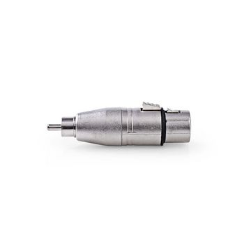 CAGP15934ME Xlr-adapter | xlr 3-pins female | rca male | vernikkeld | recht | metaal | zilver | 10 stuks | polyb