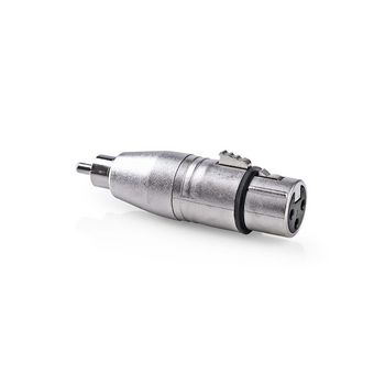 CAGP15934ME Xlr-adapter | xlr 3-pins female | rca male | vernikkeld | recht | metaal | zilver | 10 stuks | polyb Product foto