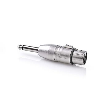 CAGP15940ME Xlr-adapter | xlr 3-pins female | 6,35 mm male | vernikkeld | recht | metaal | zilver | 10 stuks | p Product foto