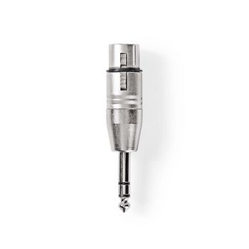 CAGP15941ME Xlr-adapter | xlr 3-pins female | 6,35 mm male | vernikkeld | recht | metaal | zilver | 10 stuks | p