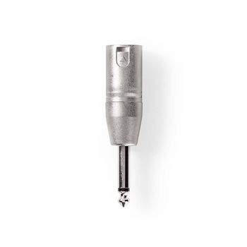 CAGP15942ME Xlr-adapter | xlr 3-pins male | 6,35 mm male | vernikkeld | recht | metaal | zilver | 10 stuks | pol