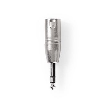 CAGP15943ME Xlr-adapter | xlr 3-pins male | 6,35 mm male | vernikkeld | recht | metaal | zilver | 10 stuks | pol