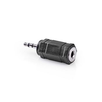 CAGP21930BK Stereo-audioadapter | 2,5 mm male | 3,5 mm female | vernikkeld | recht | abs | zwart | 10 stuks | po Product foto