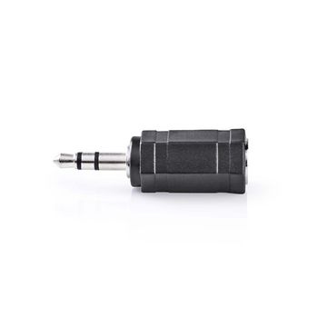 CAGP22930BK Stereo-audioadapter | 3,5 mm male | 2,5 mm female | vernikkeld | recht | abs | zwart | 10 stuks | en