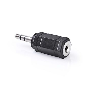 CAGP22930BK Stereo-audioadapter | 3,5 mm male | 2,5 mm female | vernikkeld | recht | abs | zwart | 10 stuks | en Product foto