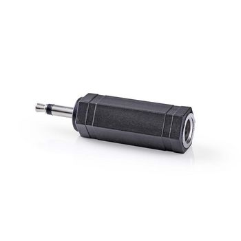 CAGP22934BK Mono-audioadapter | 3,5 mm male | 6,35 mm female | vernikkeld | recht | abs | zwart | 10 stuks | pol Product foto