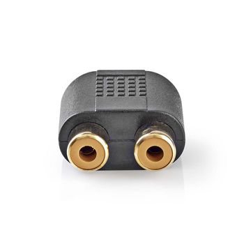 CAGP22940BKG Stereo-audioadapter | 3,5 mm male | 2x rca female | verguld | recht | abs | zwart | 10 stuks | envel Product foto