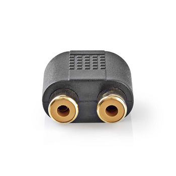 CAGP22940BKG Stereo-audioadapter | 3,5 mm male | 2x rca female | verguld | recht | abs | zwart | 10 stuks | polyb Product foto