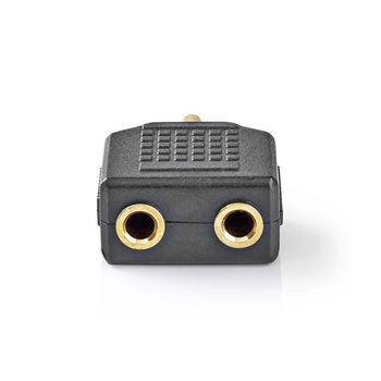 CAGP22945BKG Stereo-audioadapter | 3,5 mm male | 2x 3,5 mm female | verguld | recht | abs | zwart | 10 stuks | po Product foto