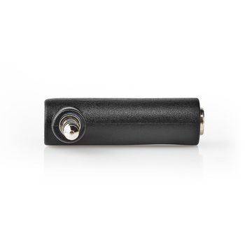 CAGP22980BK Stereo-audioadapter | 3,5 mm male | 3,5 mm female | vernikkeld | 90° gehoekt | metaal | zwart | Product foto