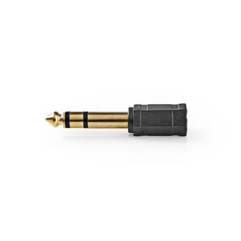 CAGP23930BKG Stereo-audioadapter | 6,35 mm male | 3,5 mm female | verguld | recht | abs | zwart | 10 stuks | enve