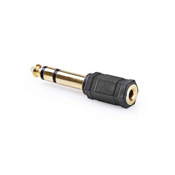 CAGP23930BKG Stereo-audioadapter | 6,35 mm male | 3,5 mm female | verguld | recht | abs | zwart | 10 stuks | poly Product foto