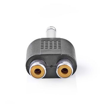 CAGP23944BK Stereo-audioadapter | 6,35 mm male | 2x rca female | vernikkeld | recht | abs | zwart | 10 stuks | p Product foto