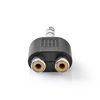 CAGP23945BK Stereo-audioadapter | 6,35 mm male | 2x rca female | vernikkeld | recht | abs | zwart | 10 stuks | p Product foto